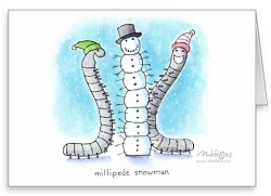 Millipede Snowman Greeting Card Thumbnail
